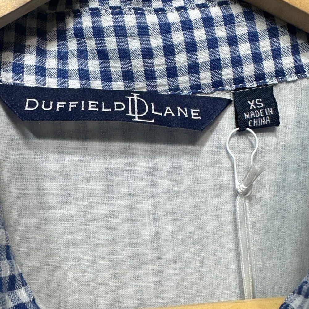 Duffield Lane NEW Murphy Dress Womens XS Gingham Tiered Cotton Seersucker Preppy - Picture 6 of 15